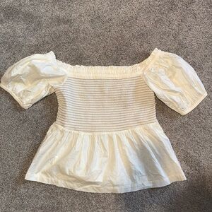 Old Navy Cream Off-Shoulder Blouse